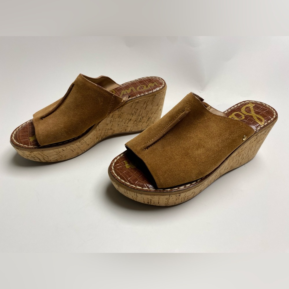 Sam Edelman Ranger Womens Wedge Color Brown Leather Upper sandals Slip-on  6M
